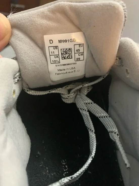 New Balance 991 Light Gray & White Athletic Sneakers - Picture 2 of 10